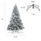 Casafield Realistic Snow-Flocked Pine Artificial Holiday Christmas Tree with Sturdy Metal Stand